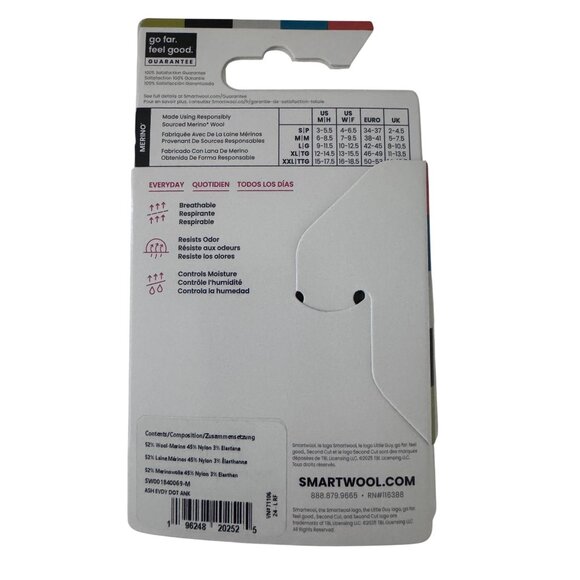 Smartwool Everyday Zero Cushion Size Medium Ankle Sock Merino Wool NWT - Picture 3 of 4